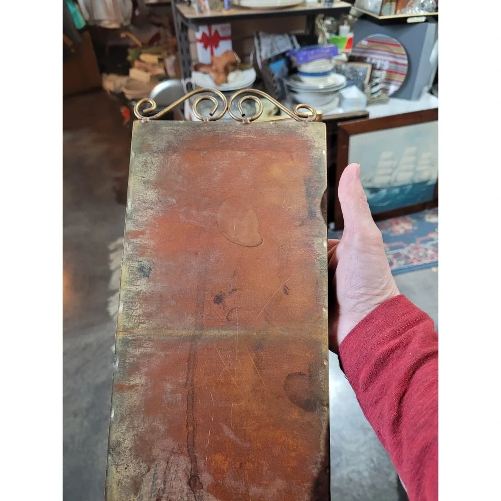 VTG Copper Mail Holder Embossed with Grape Design